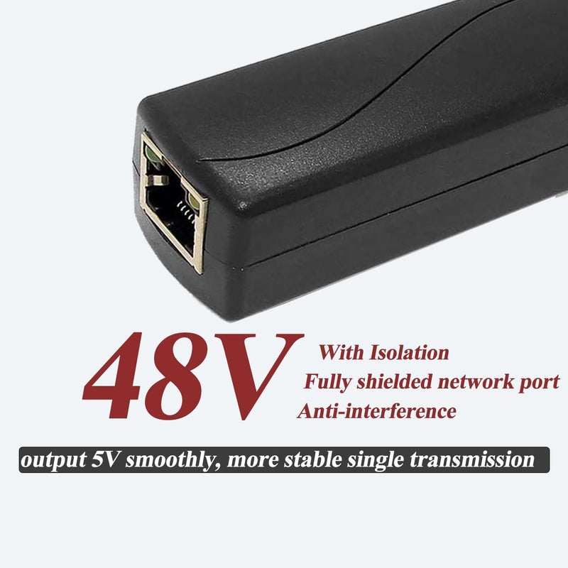 REVODATA 2.5G Micro USB PoE Splitter 5V/3A, PoE to Micro USB 5V/3A 15W Output, 2.5Gbps Ethernet Comply IEEE802.3af/at, Plug and Play for Smart Home - Image 5